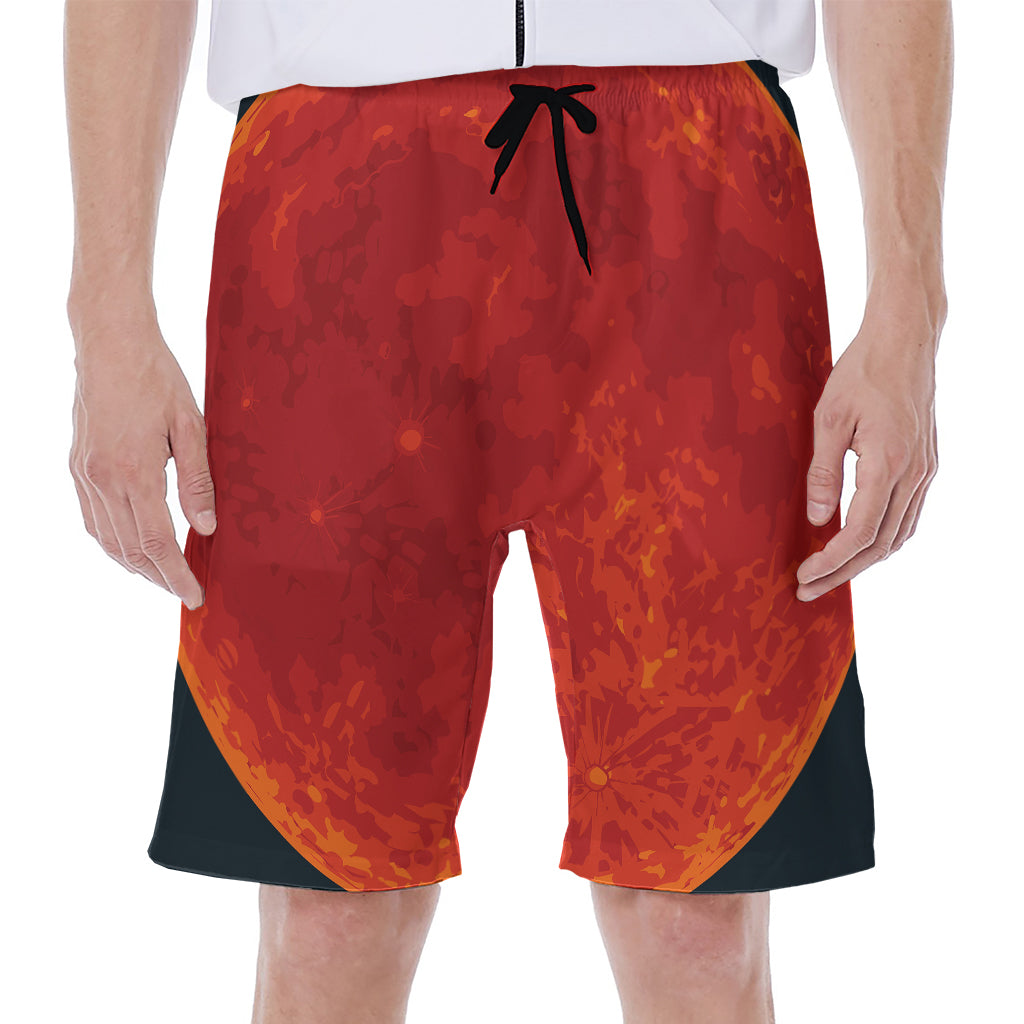 Super Blood Moon Lunar Eclipse Print Men's Beach Shorts