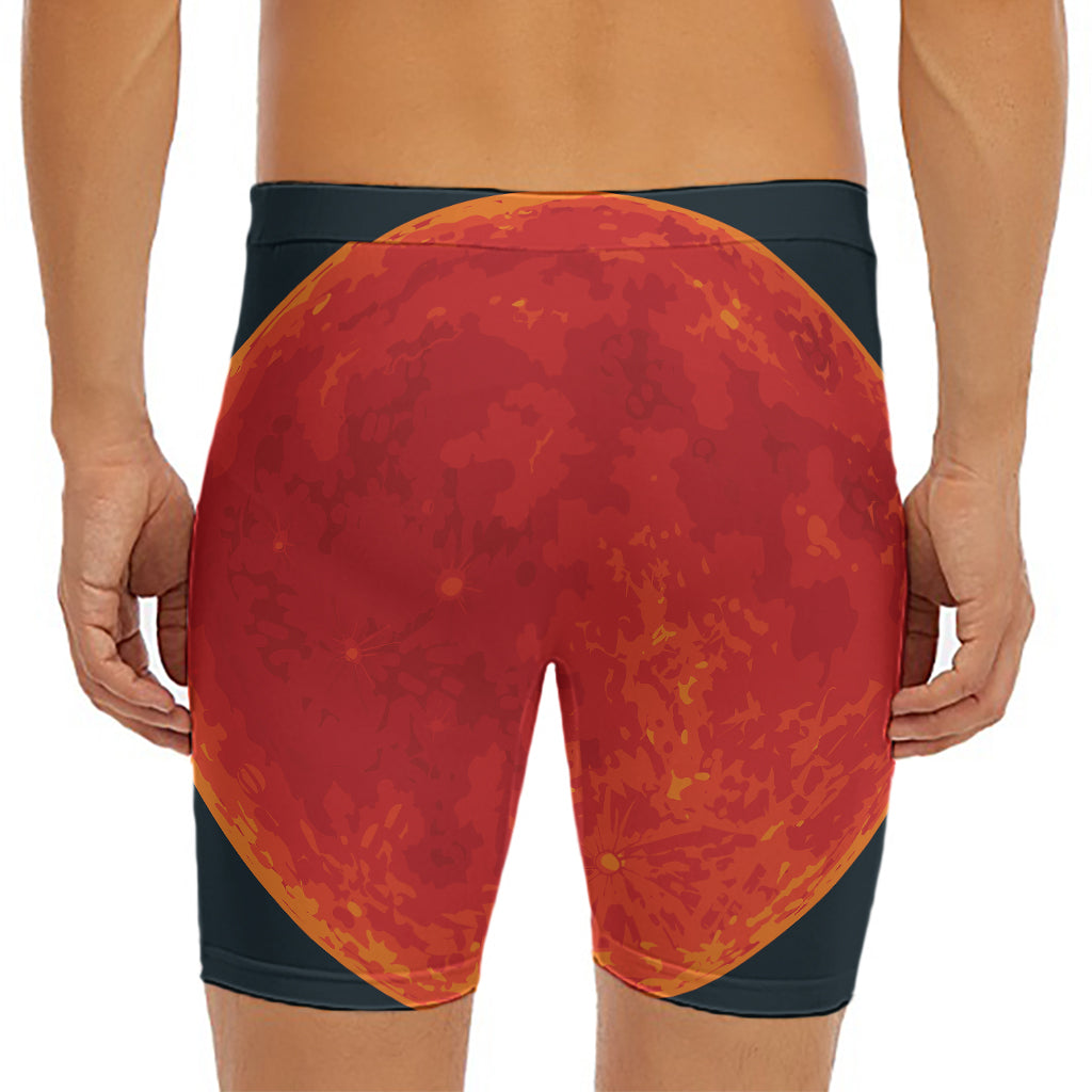 Super Blood Moon Lunar Eclipse Print Men's Long Boxer Briefs