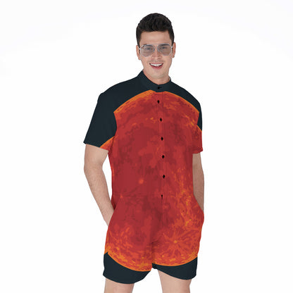 Super Blood Moon Lunar Eclipse Print Men's Rompers