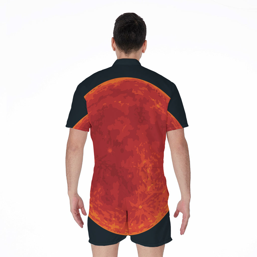 Super Blood Moon Lunar Eclipse Print Men's Rompers