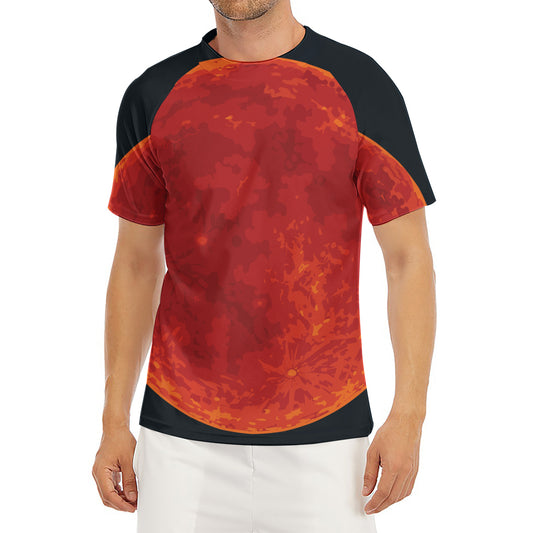 Super Blood Moon Lunar Eclipse Print Men's Short Sleeve Rash Guard