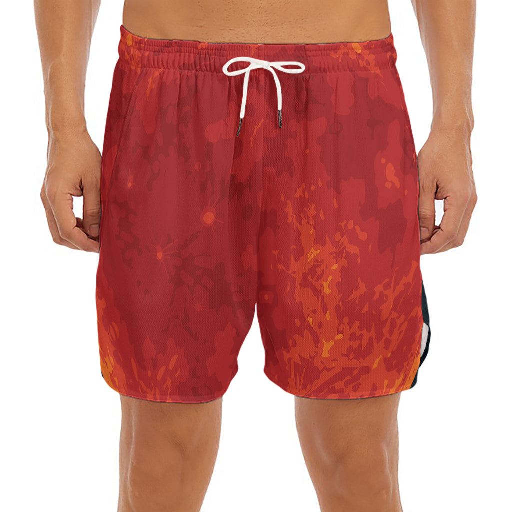 Super Blood Moon Lunar Eclipse Print Men's Split Running Shorts