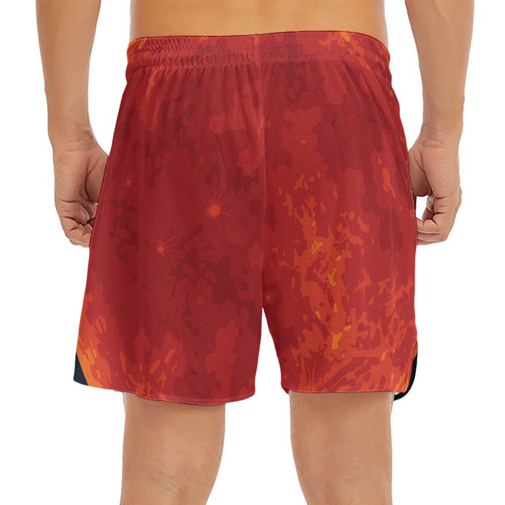 Super Blood Moon Lunar Eclipse Print Men's Split Running Shorts