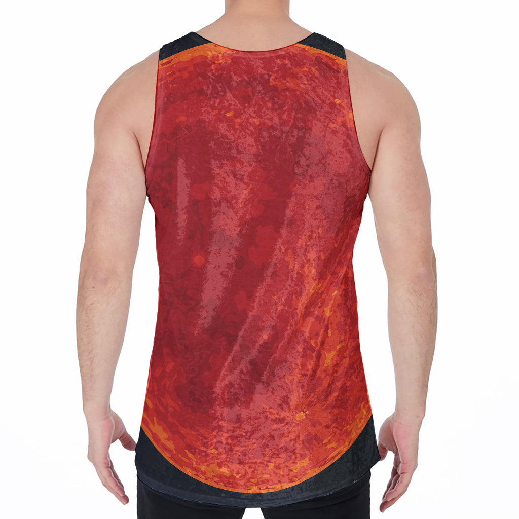 Super Blood Moon Lunar Eclipse Print Men's Velvet Tank Top