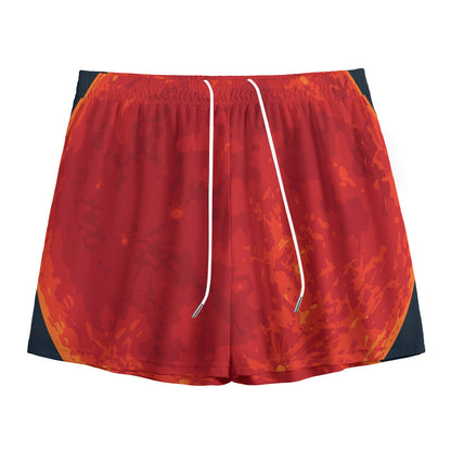 Super Blood Moon Lunar Eclipse Print Mesh Shorts