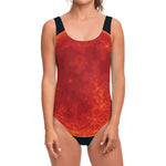 Super Blood Moon Lunar Eclipse Print One Piece Swimsuit