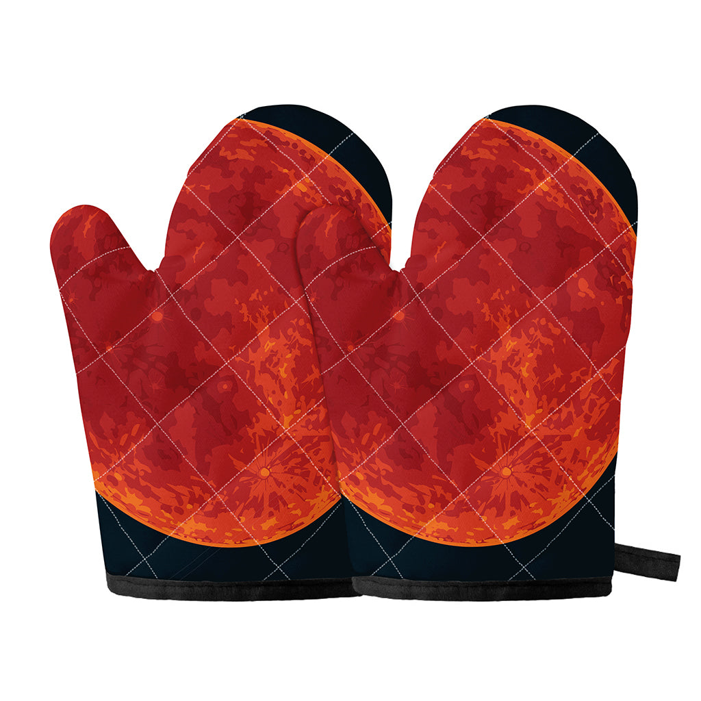 Super Blood Moon Lunar Eclipse Print Oven Mitts