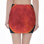 Super Blood Moon Lunar Eclipse Print Pencil Mini Skirt