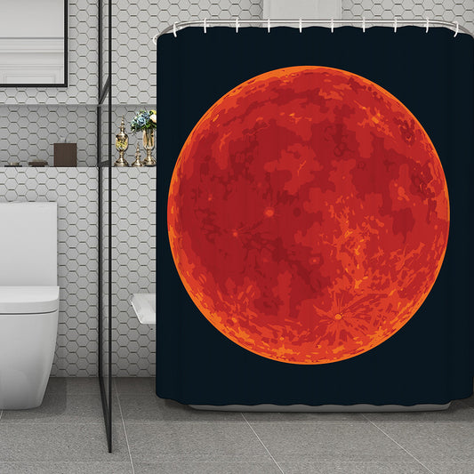 Super Blood Moon Lunar Eclipse Print Polyester Shower Curtain