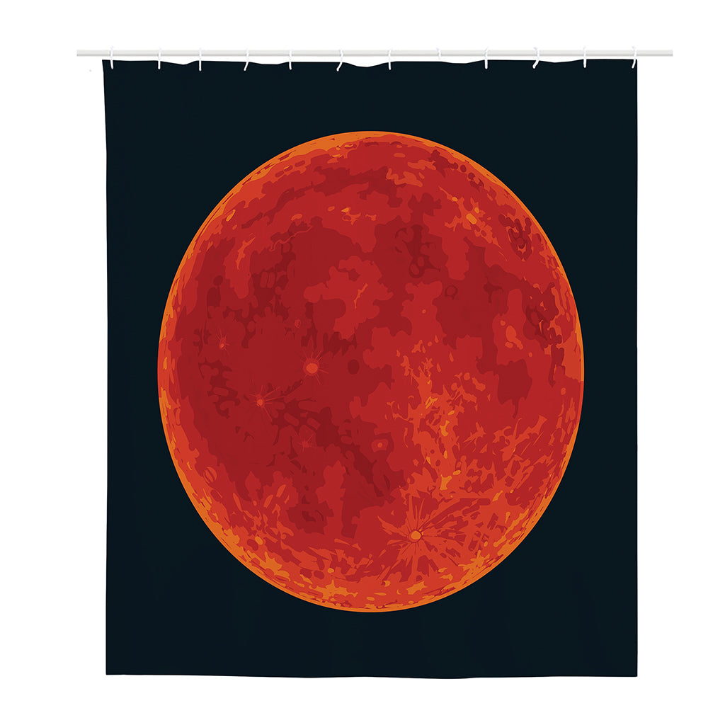 Super Blood Moon Lunar Eclipse Print Polyester Shower Curtain
