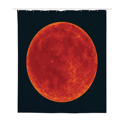 Super Blood Moon Lunar Eclipse Print Polyester Shower Curtain