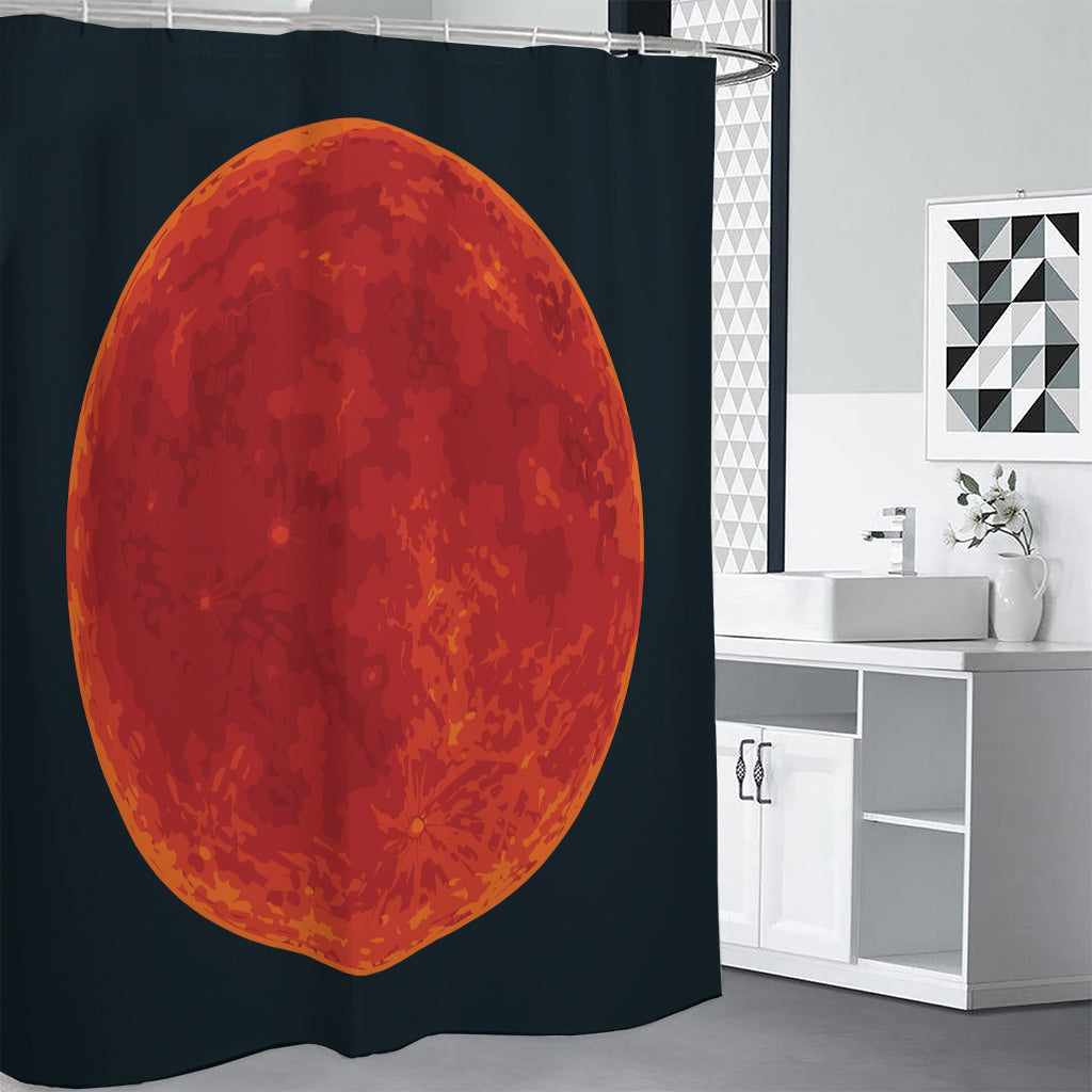 Super Blood Moon Lunar Eclipse Print Premium Shower Curtain