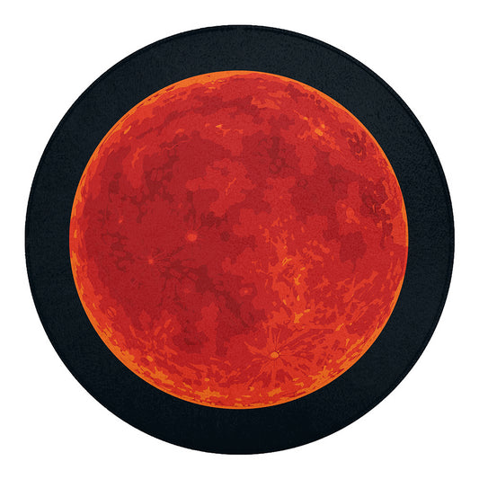 Super Blood Moon Lunar Eclipse Print Round Blanket