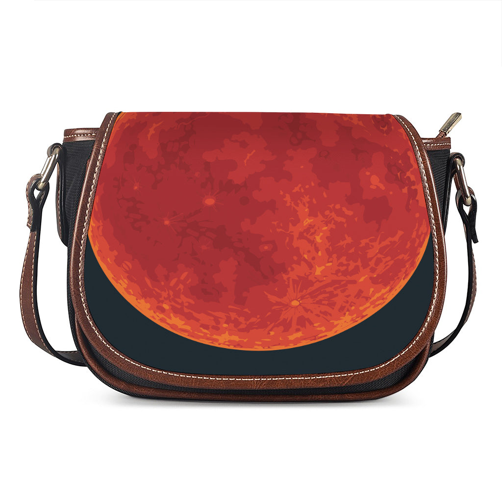 Super Blood Moon Lunar Eclipse Print Saddle Bag