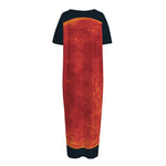 Super Blood Moon Lunar Eclipse Print Short Sleeve Long Nightdress