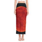 Super Blood Moon Lunar Eclipse Print Side Slit Maxi Skirt