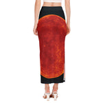 Super Blood Moon Lunar Eclipse Print Side Slit Maxi Skirt