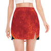 Super Blood Moon Lunar Eclipse Print Side Slit Mini Skirt