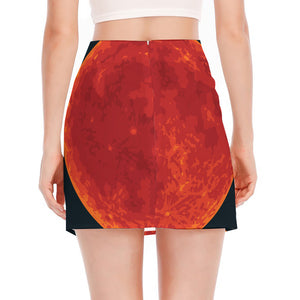 Super Blood Moon Lunar Eclipse Print Side Slit Mini Skirt