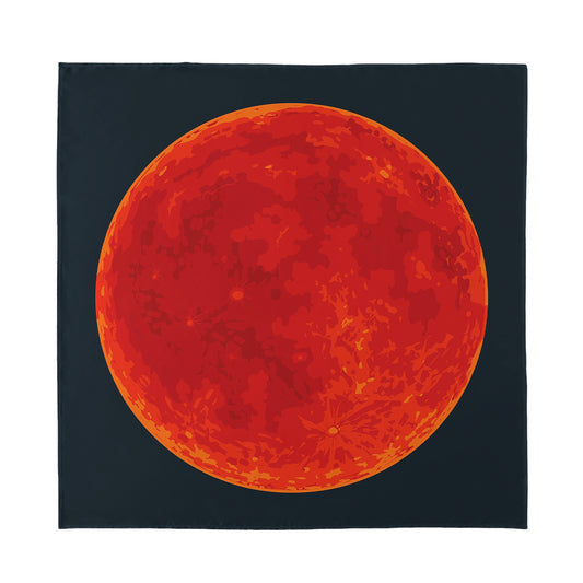 Super Blood Moon Lunar Eclipse Print Silk Bandana