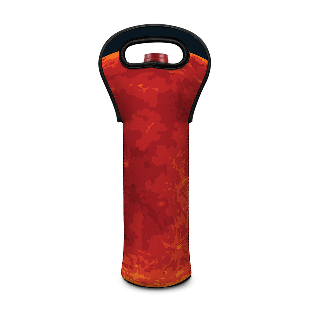 Super Blood Moon Lunar Eclipse Print Single Neoprene Wine Tote