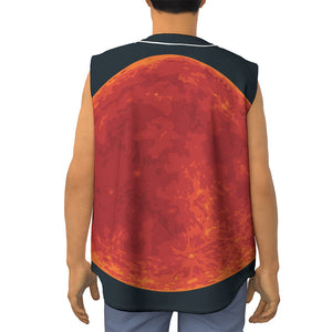 Super Blood Moon Lunar Eclipse Print Sleeveless Baseball Jersey