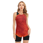 Super Blood Moon Lunar Eclipse Print Sleeveless One Piece Swimsuit