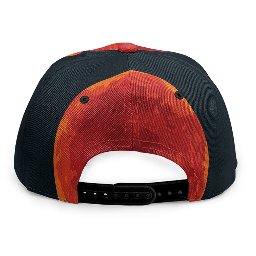 Super Blood Moon Lunar Eclipse Print Snapback Cap