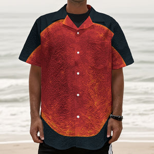 Super Blood Moon Lunar Eclipse Print Textured Short Sleeve Shirt