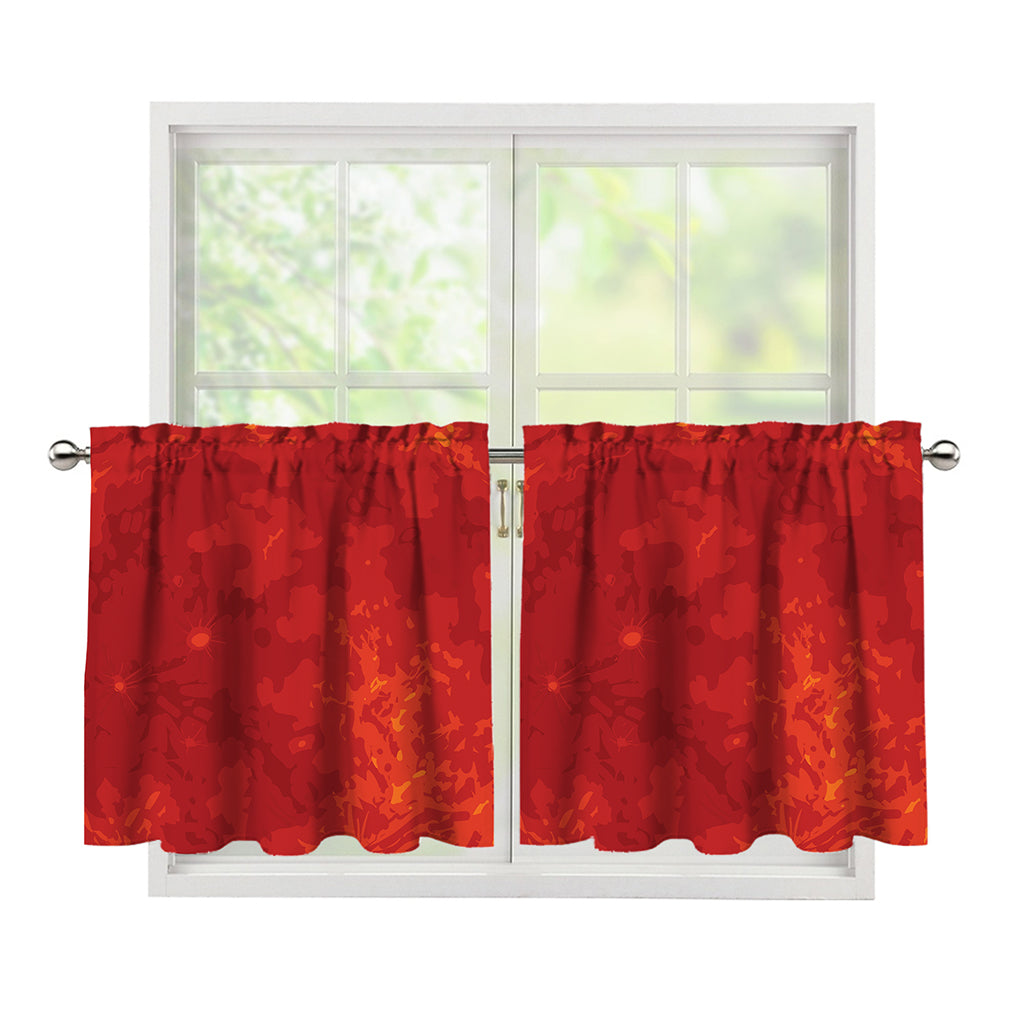Super Blood Moon Lunar Eclipse Print Tier Curtains