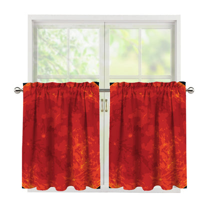 Super Blood Moon Lunar Eclipse Print Tier Curtains