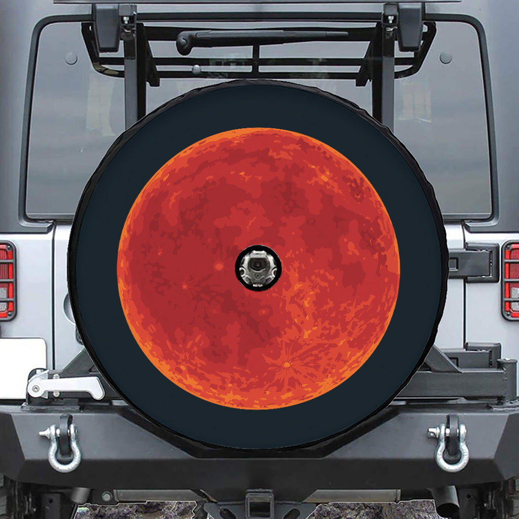 Super Blood Moon Lunar Eclipse Print Tire Cover With Camera Hole