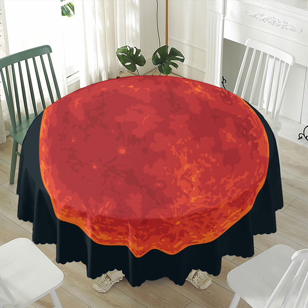 Super Blood Moon Lunar Eclipse Print Waterproof Round Tablecloth
