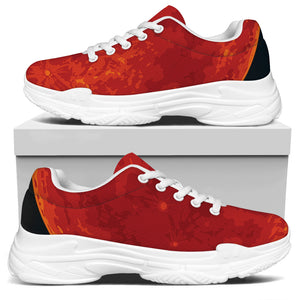 Super Blood Moon Lunar Eclipse Print White Chunky Shoes