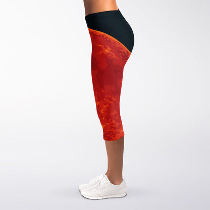 Super Blood Moon Lunar Eclipse Print Women's Capri Leggings