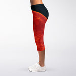 Super Blood Moon Lunar Eclipse Print Women's Capri Leggings