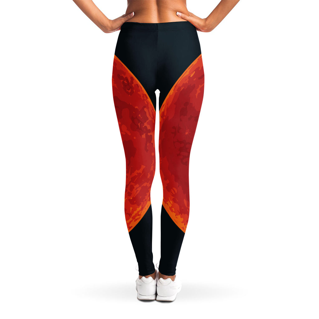 Super Blood Moon Lunar Eclipse Print Women's Leggings