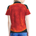 Super Blood Moon Lunar Eclipse Print Women's Polo Shirt