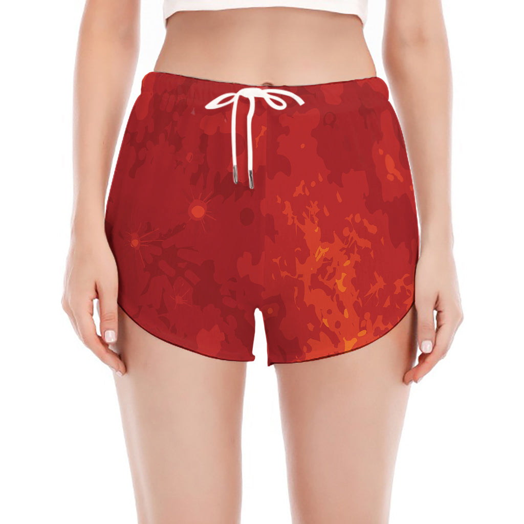 Super Blood Moon Lunar Eclipse Print Women's Split Running Shorts
