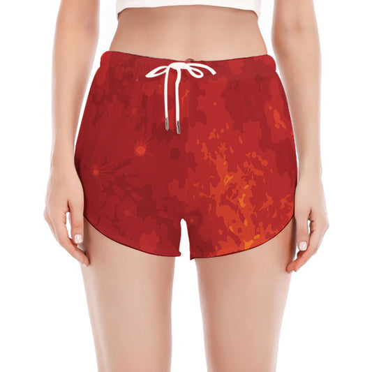 Super Blood Moon Lunar Eclipse Print Women's Split Running Shorts
