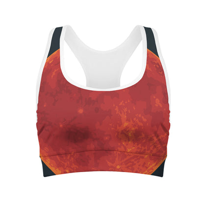 Super Blood Moon Lunar Eclipse Print Women's Sports Bra