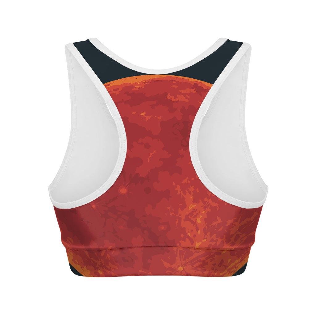 Super Blood Moon Lunar Eclipse Print Women's Sports Bra