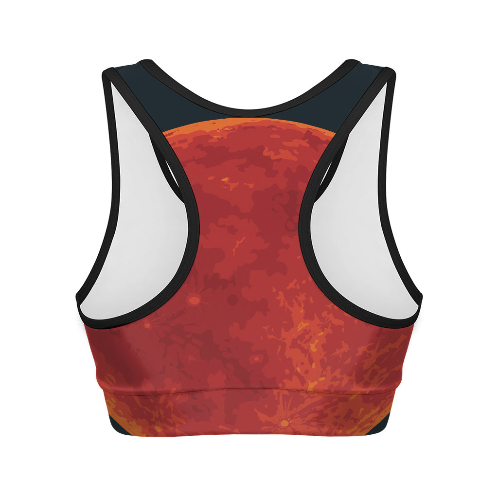 Super Blood Moon Lunar Eclipse Print Women's Sports Bra