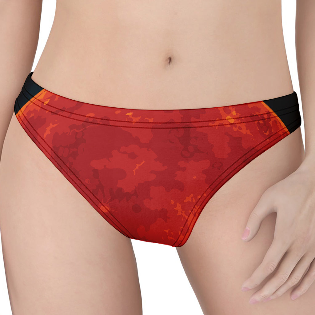 Super Blood Moon Lunar Eclipse Print Women's Thong