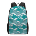 Surfing Wave Pattern Print 17 Inch Backpack