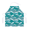 Surfing Wave Pattern Print Adjustable Apron