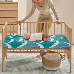 Surfing Wave Pattern Print Baby Crib Sheet
