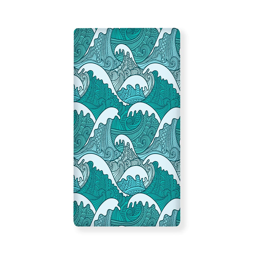 Surfing Wave Pattern Print Baby Crib Sheet