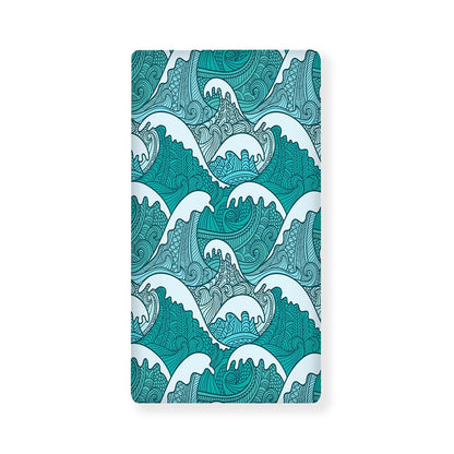 Surfing Wave Pattern Print Baby Crib Sheet
