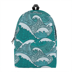 Surfing Wave Pattern Print Backpack